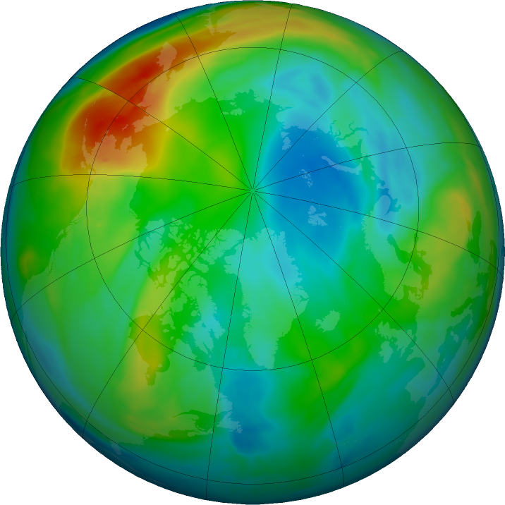 Arctic ozone map for 28 November 2023